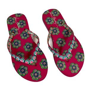 VERA BRADLEY Pink Swirls Flowers Flip Flops Sz 5-6